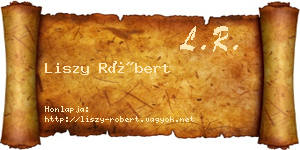 Liszy Róbert névjegykártya